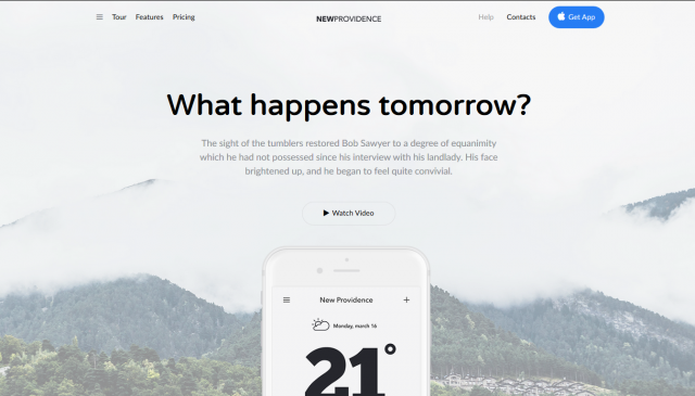 Landing-page для мобильного приложения