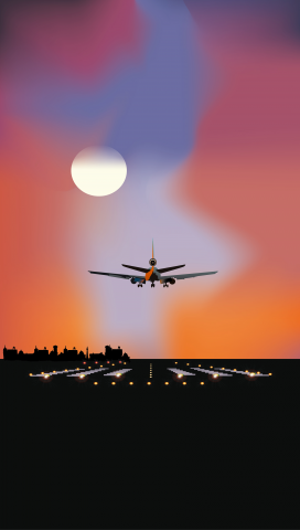 Самолёт на закате