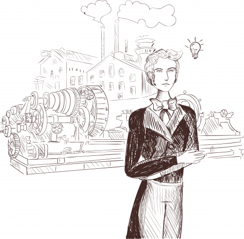 Иллюстрация к произведению "Обломов". Штольц