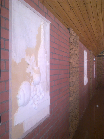 Многослойная лепка. В летнем кафе на улице.