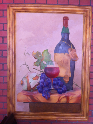 Объемная картина в летнем кафе.