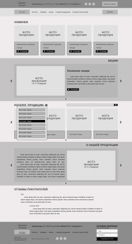 Прототип сайта интернет-магазина