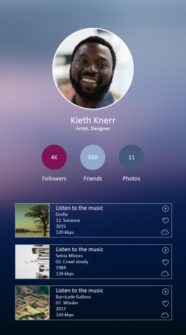 Mobile app UI