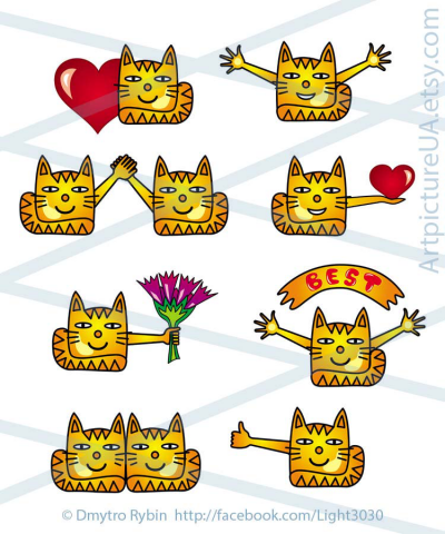 Котики. Позитивные символы.