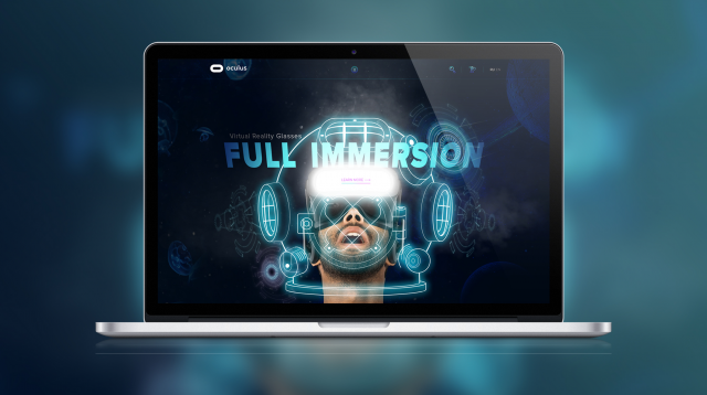 Очки виртуальной реальности - Дизайн первого экрана сайта