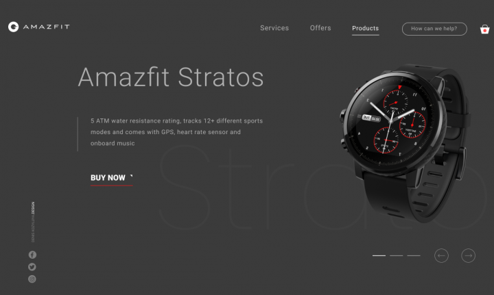 Концепт сайта Amazfit
