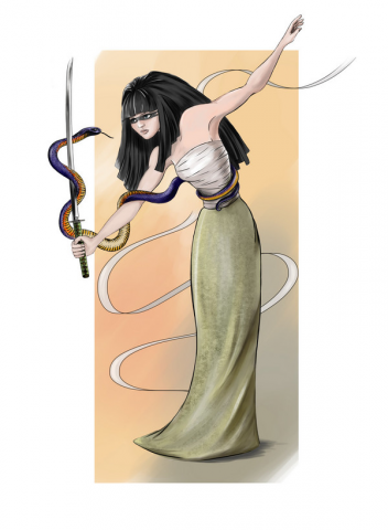 Юми и змея / Yumi with snake