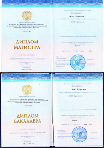 Диплом магистра, бакалавра