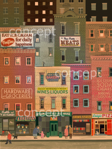 Иллюстрации Brooklyn и New York