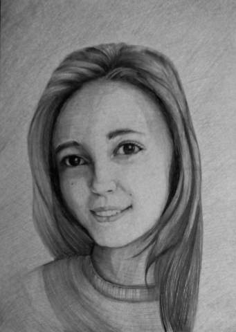 портрет девушки простым карандашом