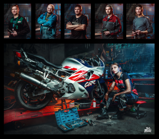 Рекламная съёмка для мастерской Moto Ferrum
