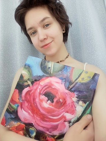 Картина "Цветок" 30*30см