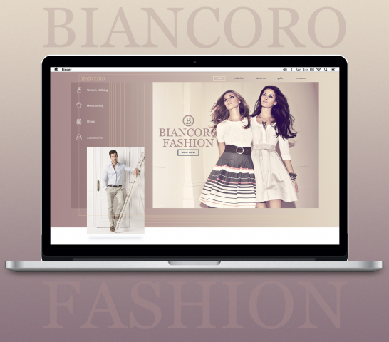 Biancoro fashion landing page design