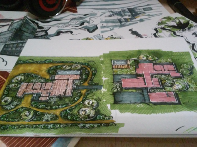 Скетч. Ландшафтный дизайн.