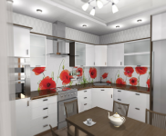 Кухня "Красные маки"