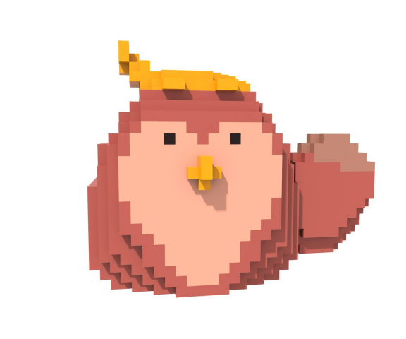 Воксель-арт - Сова