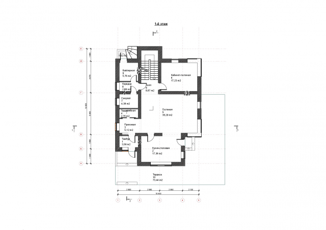 План отрисованного дома в ArchiCAD