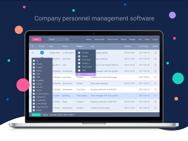 Company personnel management software