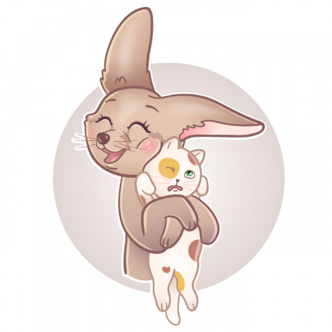 Fenech & cat sticker