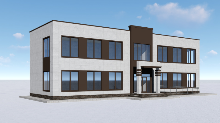 Проект коммерческого здания из ЛСТК
