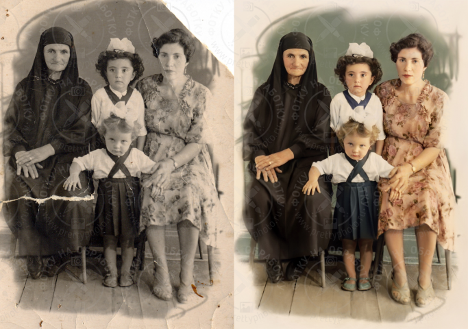 Реставрация и раскрашивание старинной фотографии