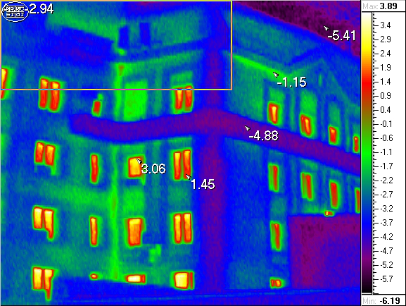Исследование тепловых потерь здания тепловизором.