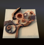 Абстрактная объемная композиция "Часовой механизм"