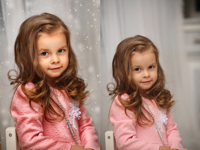 Девочка (кадрирование фото по правилам золот. сечения) и ретушь