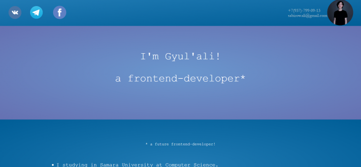 Single page site with my name.