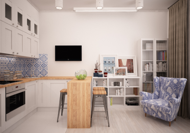 Скандинавский LOFT в 1-комнатной квартире.