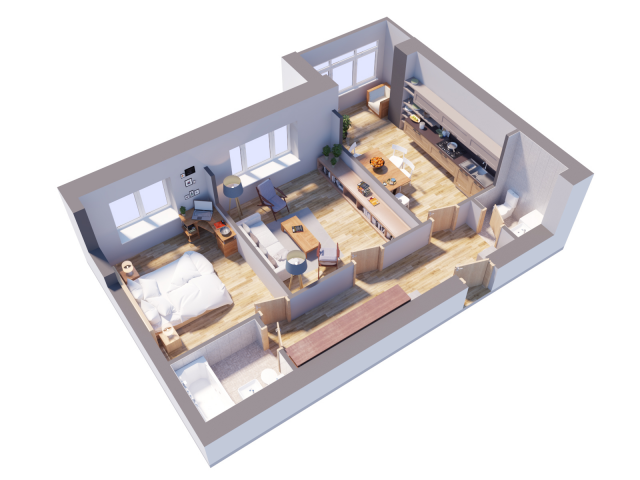 3D Планировки для строительной компании.