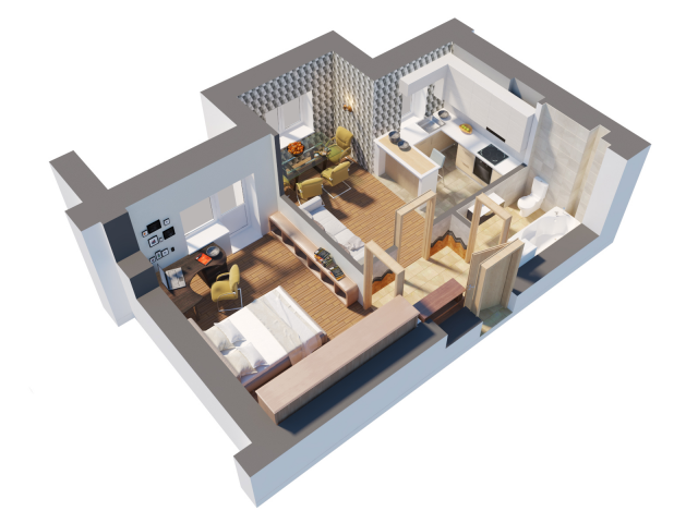 3D Планировки для строительной компании.