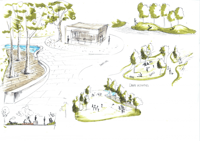 Quick sketches, park design