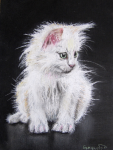 Рисунок "Грустный кот", пастель