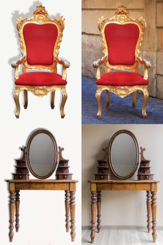 Обтравка, перенос на белый фон и наложение тени