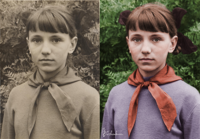 Реставрация и оцветнение старой фотографии