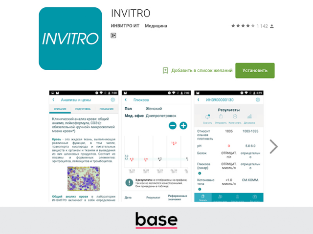 Мобильное приложение Android INVITRO