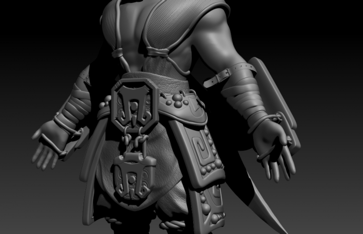 3d модель игрового персонажа wip