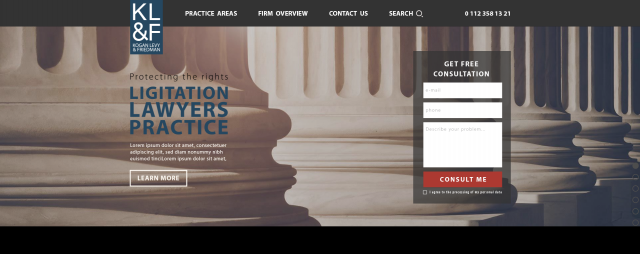 Лэндинг для адвокатской конторы KLM