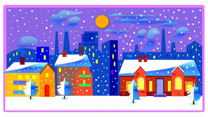 снежный городок- вектор