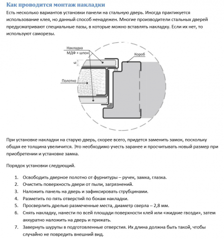 Как проводится монтаж накладки