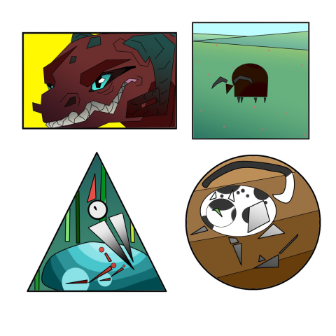 Природные компоненты в геометрических формах.