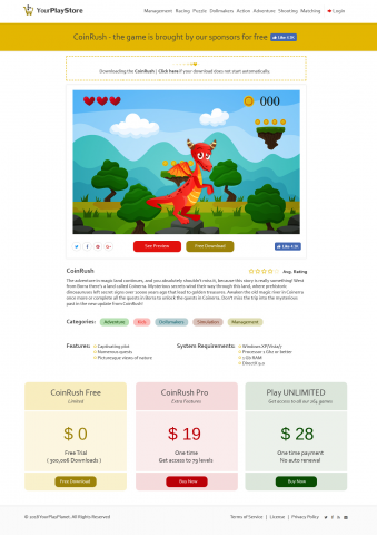 "YourPlayStore". Graphics for website + sketch.