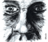 Взгляд, скетч, гуашь