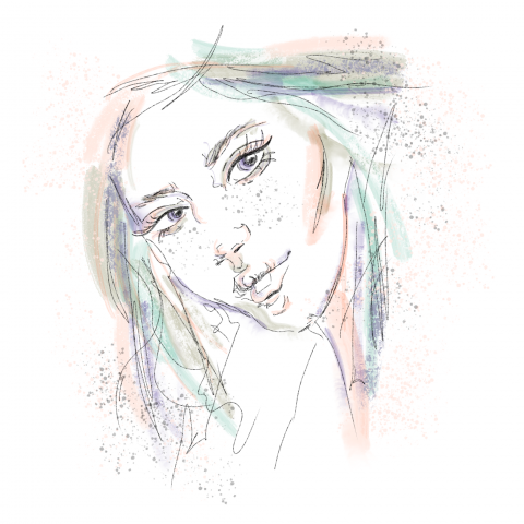 Fashion-скетч для принта на футболку