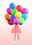 Girl with balloons