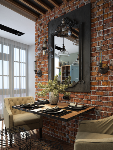 Визуализация интерьера в стиле LOFT
