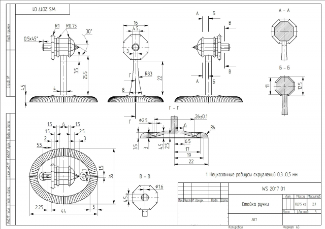 Стойка ручки