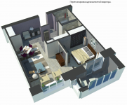 Перепланировка однокомнатной квартиры.