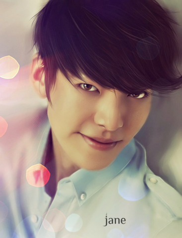 "Ким У Бин" цифровой портрет(иллюстрация)